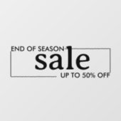 シーズン終了のショップ用ブラックウィンドウデカール ウィンドウサイン (シート)