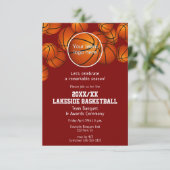 シーズン終了のバスケットボール大会の宴会　任意の色 招待状 (スタンド正面)