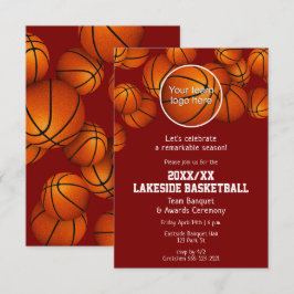 シーズン終了のバスケットボール大会の宴会　任意の色 招待状