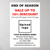 シーズン終了の販売ビジネスのホワイトポスター ポスター (正面)