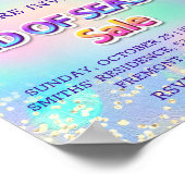 シーズン終了セール グリッター ドリップス ホログラフ ピンク ポスター (角)