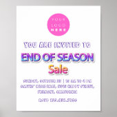 シーズン終了セール ピンクロゴ ガレージ ヤードセール ポスター (正面)