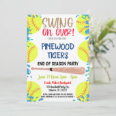 シーズン終了ソフトボールパーティー招待状 招待状 (スタンド正面)