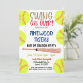 シーズン終了ソフトボールパーティー招待状 招待状 (スタンド正面)