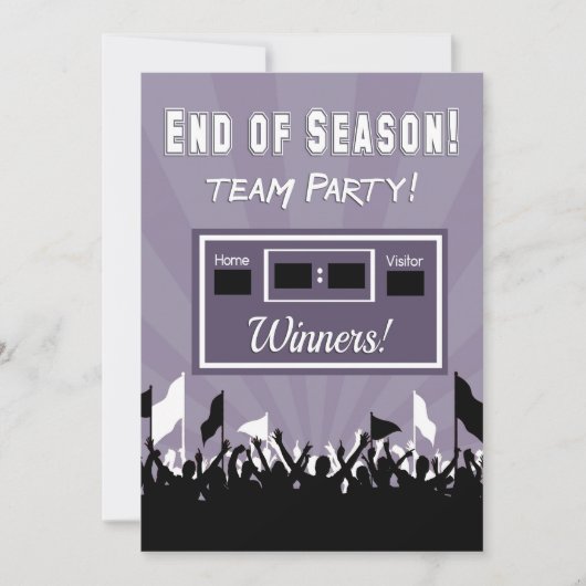 シーズン終了チームパーティの招待状 招待状 (正面)