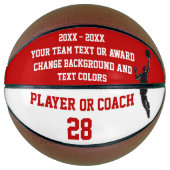 シーズン終了バスケットボール賞のアイディア パーソナライズされた バスケットボール (正面)