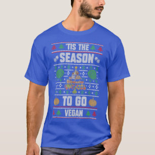 シーズン行くにはビーガンおもしろいクリスマスビーガン隊 Tシャツ
