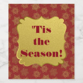 シーズン金ゴールド雪が赤ワインラベルに ワインラベル (シングルラベル)