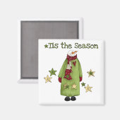 シーズン雪だるまTシャツとギフト マグネット (正面/裏面)