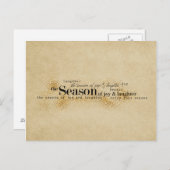シーズン・オブ・ジョイ・金ゴールド・ワードアート ポストカード (正面/裏面)