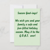 "シーズン・ゴート・グリーティング!" ホリデー・グリーティング・カード 招待状 (裏面)