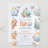 シーズンTWO BLUE祝男の子2歳の誕生日 招待状 (正面)