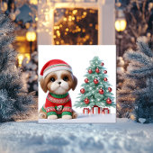 シーズーのクリスマスツリー シーズンカード