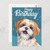 シーズーの誕生日 ポストカード (正面/裏面)
