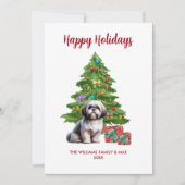 シーズー犬の家族のクリスマス シーズンカード (正面)