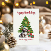シーズー犬の家族のクリスマス シーズンカード