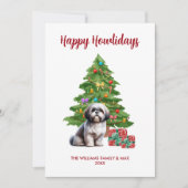 シーズー犬の家族のクリスマス シーズンカード (正面)