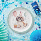 シーズー犬の誕生日ケーキ ペーパープレート (パーティー)
