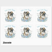 シーズー犬ママ フローラル スクエアシール (シート)