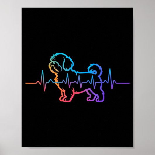 シーズー犬 シーズー犬 ハートビート シッツーフunnySh ポスター (正面)