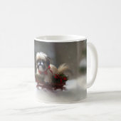 シーズー クリスマス 雪 冬 コーヒーマグカップ (正面右)