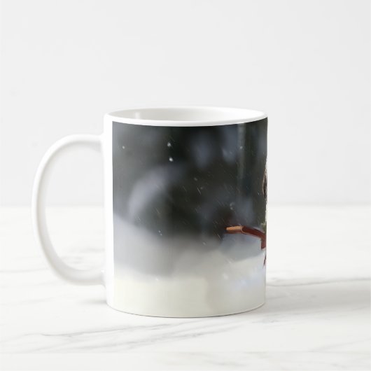 シーズー クリスマス 雪 冬 コーヒーマグカップ (左)
