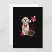 シーズー バレンタインデー 面白い 犬好き ハッピー ヴァレ 招待状 (正面/裏面)