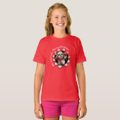 シーズー 子犬 クリスマス ハート スカーフ Tシャツ (正面フル)