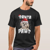シーズー(犬)おもしろいTzuクリスマスライトツリー犬の恋人Xma Tシャツ (正面)