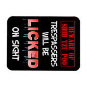 「シーズー（犬）に気を付けろ」マグネット（黒） マグネット (横)