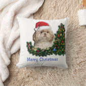 シーズー(犬)のクリスマス クッション (ブランケット)