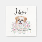 シーズー(犬)の子犬の結婚カクテルナプキン スタンダードカクテルナプキン (正面)