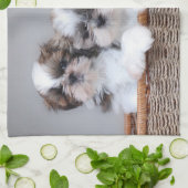 シーズー（犬）の子犬 キッチンタオル (折り畳み)