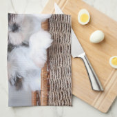 シーズー（犬）の子犬 キッチンタオル (四つ折り)