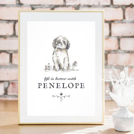 シーズー（犬）の犬の名前でTzuライフカスタムは良い ポスター