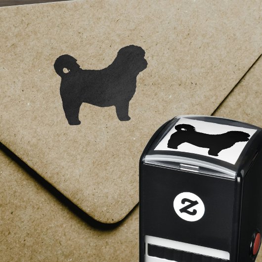 シーズー（犬）の犬の毛のシルエット セルフインキングスタンプ