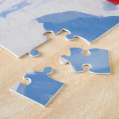 シーズー（犬）の走Tzuクリスマス帽子と雪 ジグソーパズル (側面)