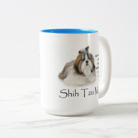 シーズー（犬）のTzuのお母さんのマグ ツートーンマグカップ (正面右)