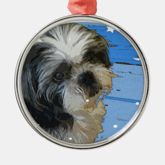 シーズー（犬）のTzuのオーナメント メタルオーナメント (正面)
