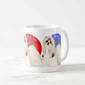 シーズー(犬)のTzuのカラフルなマグ コーヒーマグカップ (正面右)