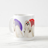 シーズー(犬)のTzuのカラフルなマグ コーヒーマグカップ (正面左)