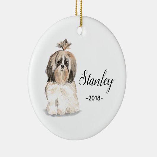 シーズー(犬)のtzuのクリスマスのオーナメント セラミックオーナメント (右)