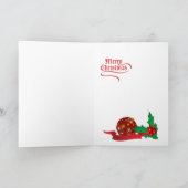 シーズー(犬)のTzuのクリスマスのサンタの足カード シーズンカード (内部)