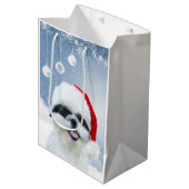 シーズー（犬）のTzuのクリスマス ミディアムペーパーバッグ (正面アングル)