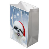 シーズー（犬）のTzuのクリスマス ミディアムペーパーバッグ (裏面アングル)