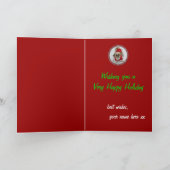 シーズー（犬）のtzuのラサのtzuのかわいいサンタ犬のクリスマスカード シーズンカード (内部)