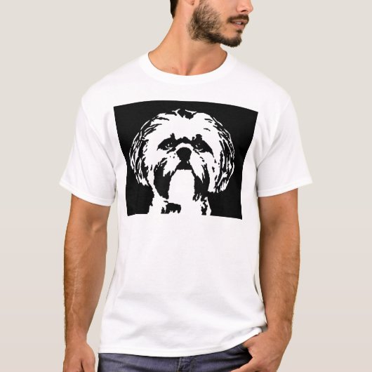 シーズー(犬)のTzuのワイシャツ-人の基本的なTシャツ Tシャツ (正面)