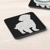 シーズー(犬)のTzuの単語の芸術 コースター (左側)