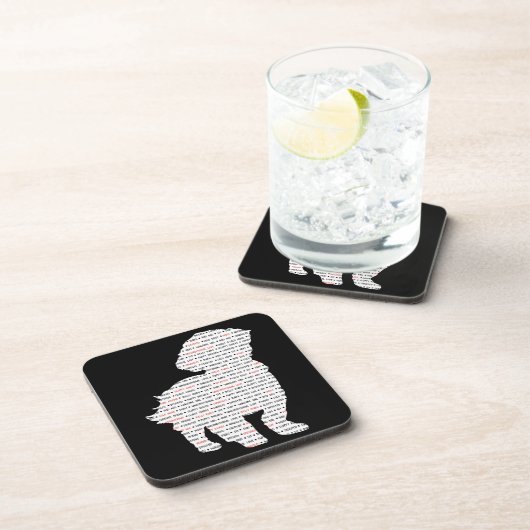 シーズー(犬)のTzuの単語の芸術 コースター (右側)