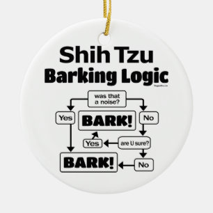 シーズー（犬）のTzuの吠える論理 セラミックオーナメント
